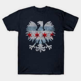 Vintage Chicago Flag Polish Eagle Heritage T-Shirt